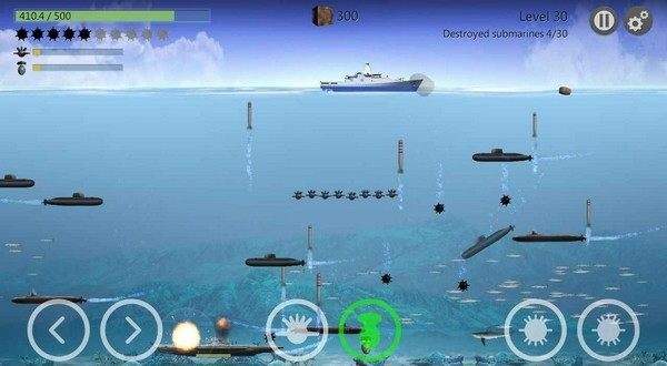 海战潜艇战游戏中的战斗场面